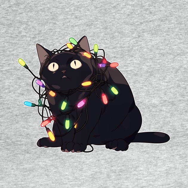 Christmas Cat in Christmas Lights by Seraphine